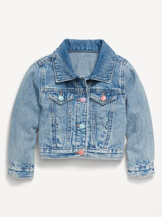 Cropped Trucker Jean Jacket for Toddler Girls | Old Navy (US)