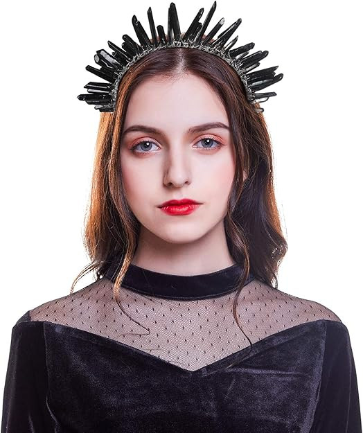Raw Crystal Quartz Crown Headband - HAIMEIKANG Handmade Tiara Natural Stone Headband for Woman We... | Amazon (US)