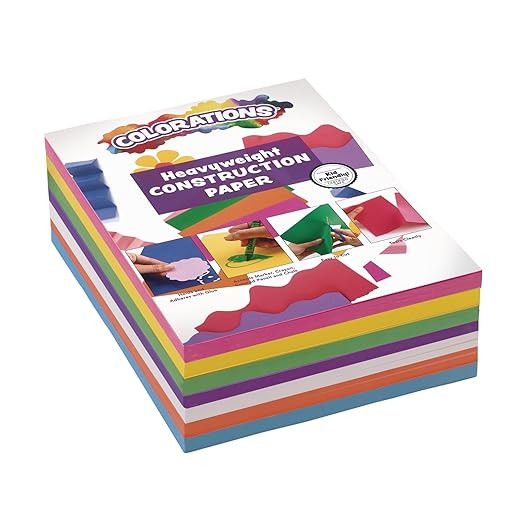 Colorations Construction Paper for Kids - 7 Bright Colors - 600 Bulk Sheets of 9"X12" - Assorted ... | Amazon (US)