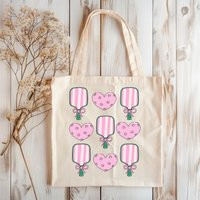 Pickleball Heart Paddle Cotton Canvas Tote Bag | Etsy (US)