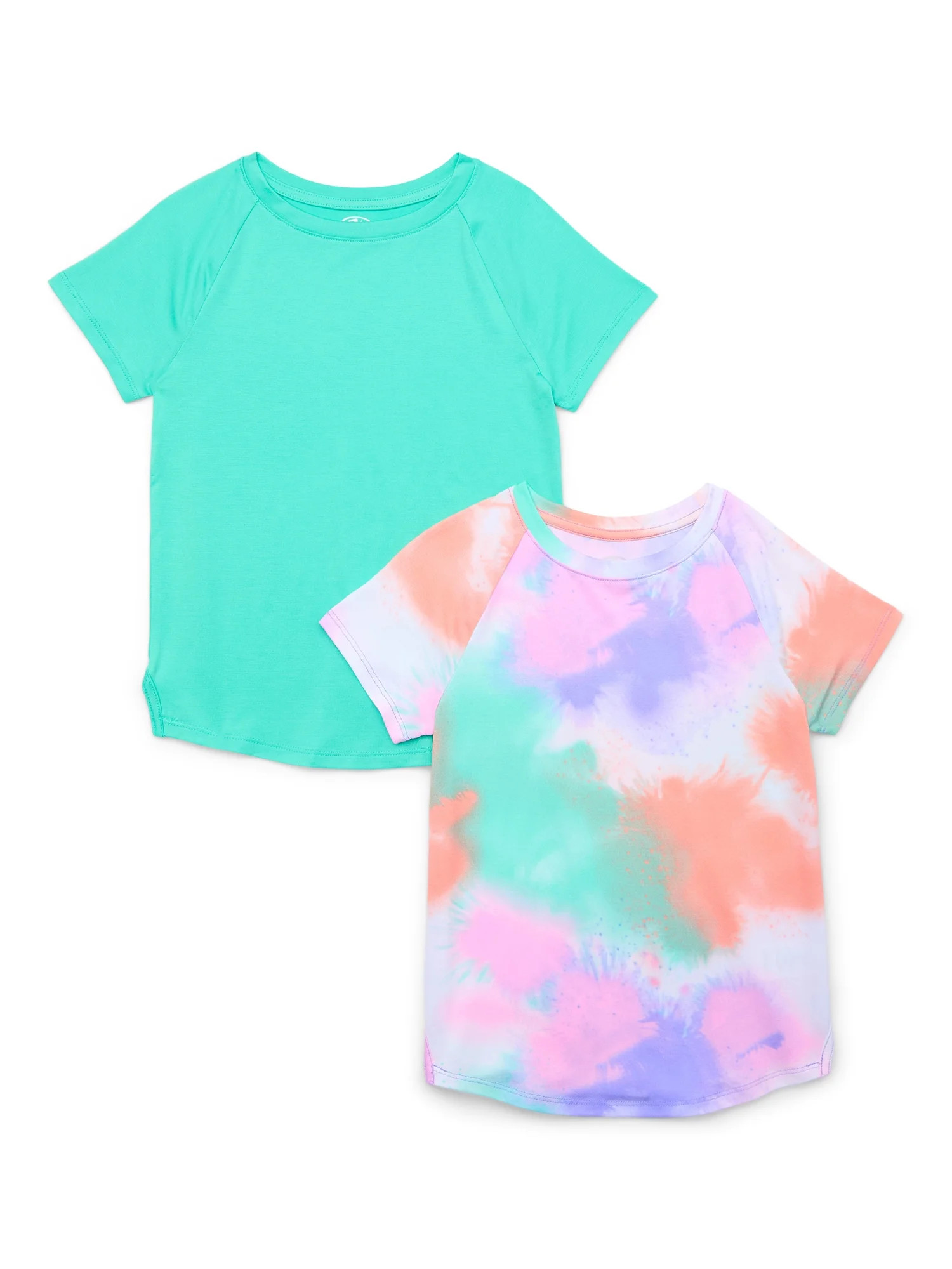 Athletic Works Girls Short Sleeve Active T-Shirt, 2-Pack, Sizes 4-18 & Plus - Walmart.com | Walmart (US)