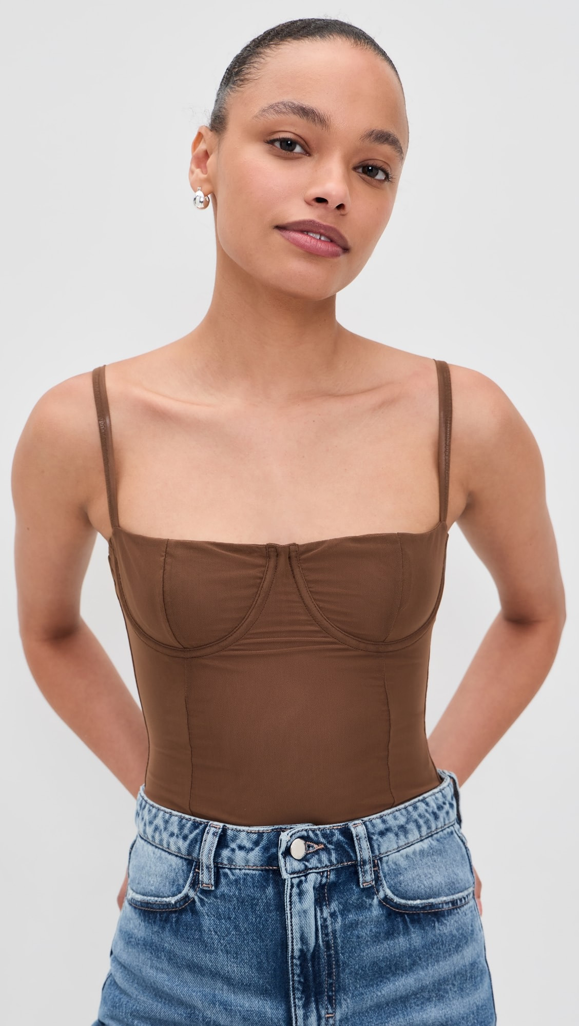 Mesh Bustier Thong Bodysuit | Shopbop