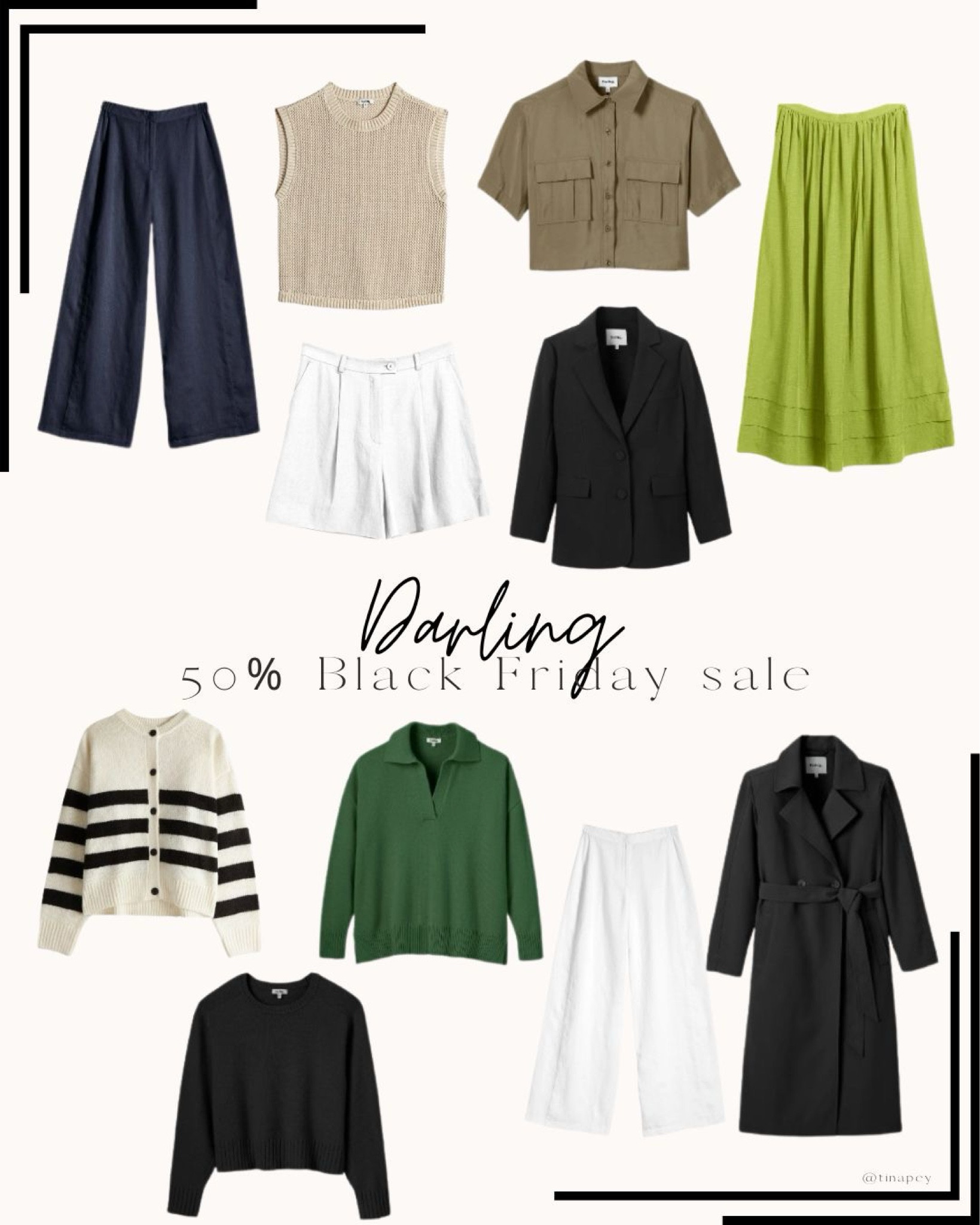 Darling Co. 50% off - AN EXTRA 20% off with Code TINAP 
Top picks ✨

#LTKGiftGuide #LTKCyberWeek #LTKHoliday