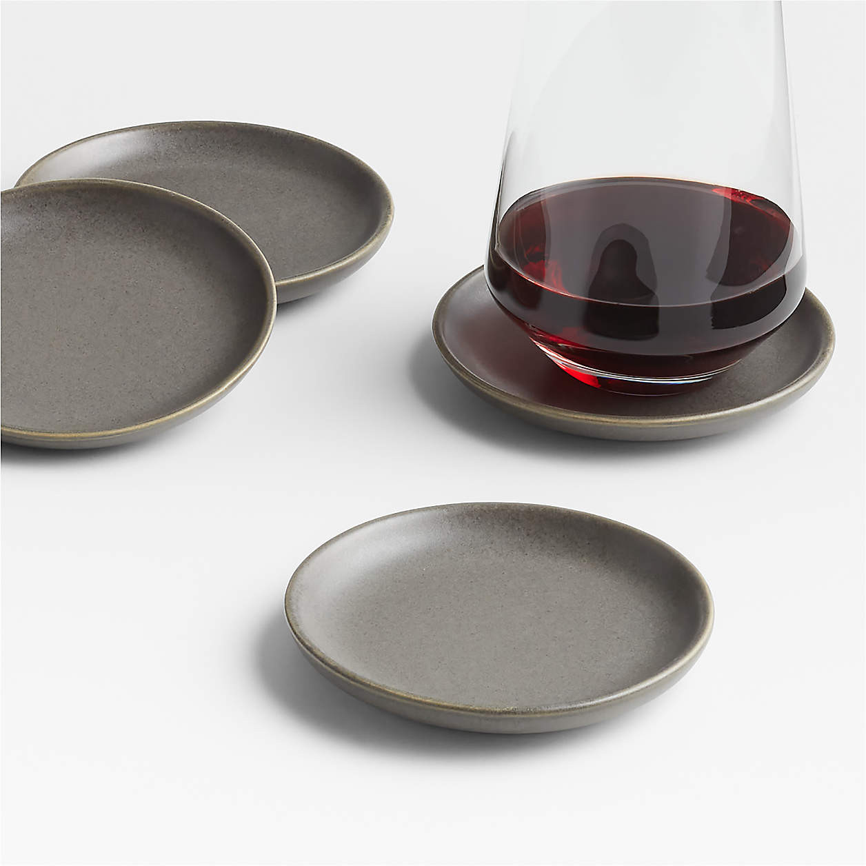 Dark Grey Ceramic Coasters, Set of 4 + Reviews | Crate & Barrel | Crate & Barrel