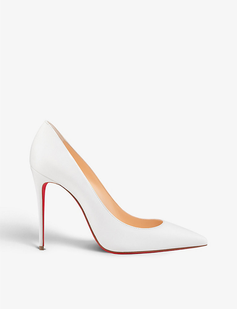 Kate 100 pointed-toe leather heeled courts | Selfridges