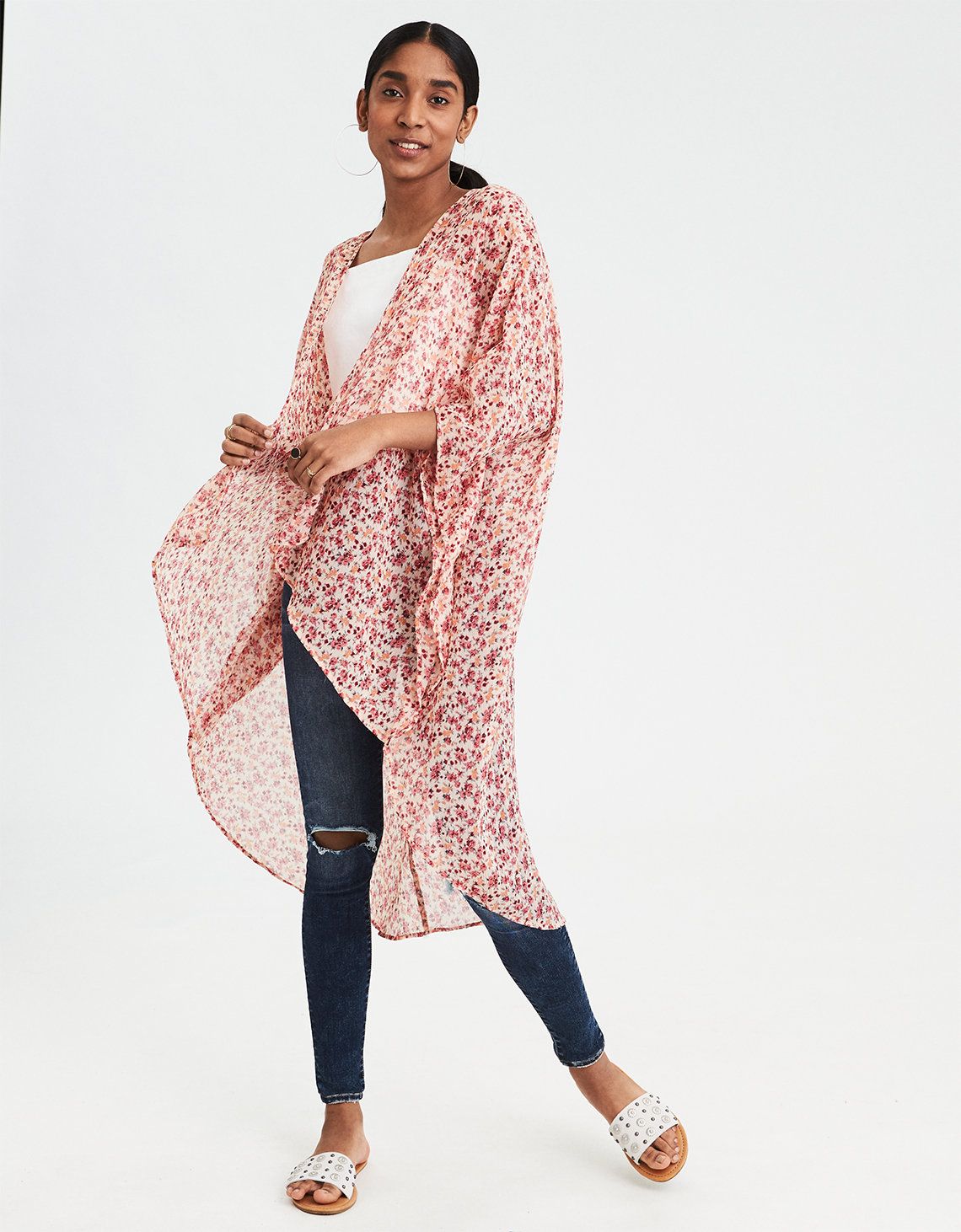 AE Hi-Lo Kimono | American Eagle Outfitters (US & CA)