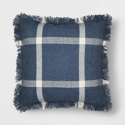 Square Woven Plaid Pillow with Fringe - Threshold™ | Target