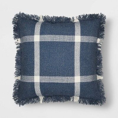 Square Woven Plaid Pillow with Fringe - Threshold™ | Target