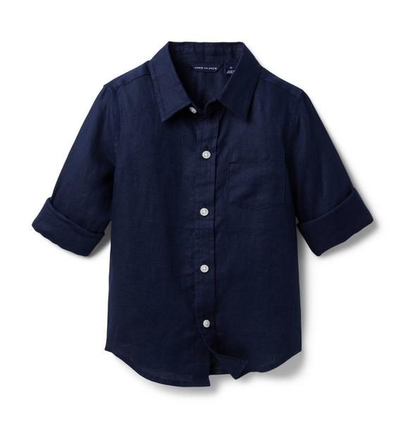 Linen Roll-Cuff Shirt | Janie and Jack