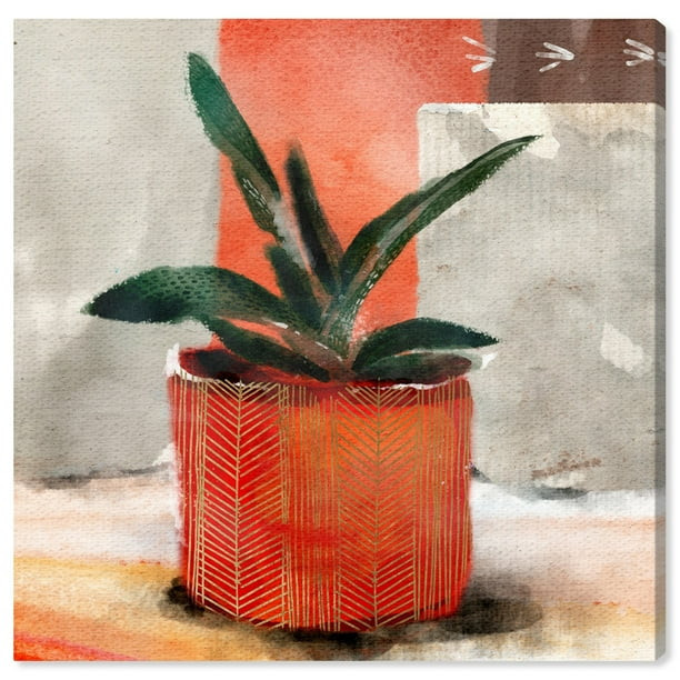Wynwood Studio 'Congo Sunset Succulent' Floral and Botanical Wall Art Canvas Print - Orange, Gree... | Walmart (US)