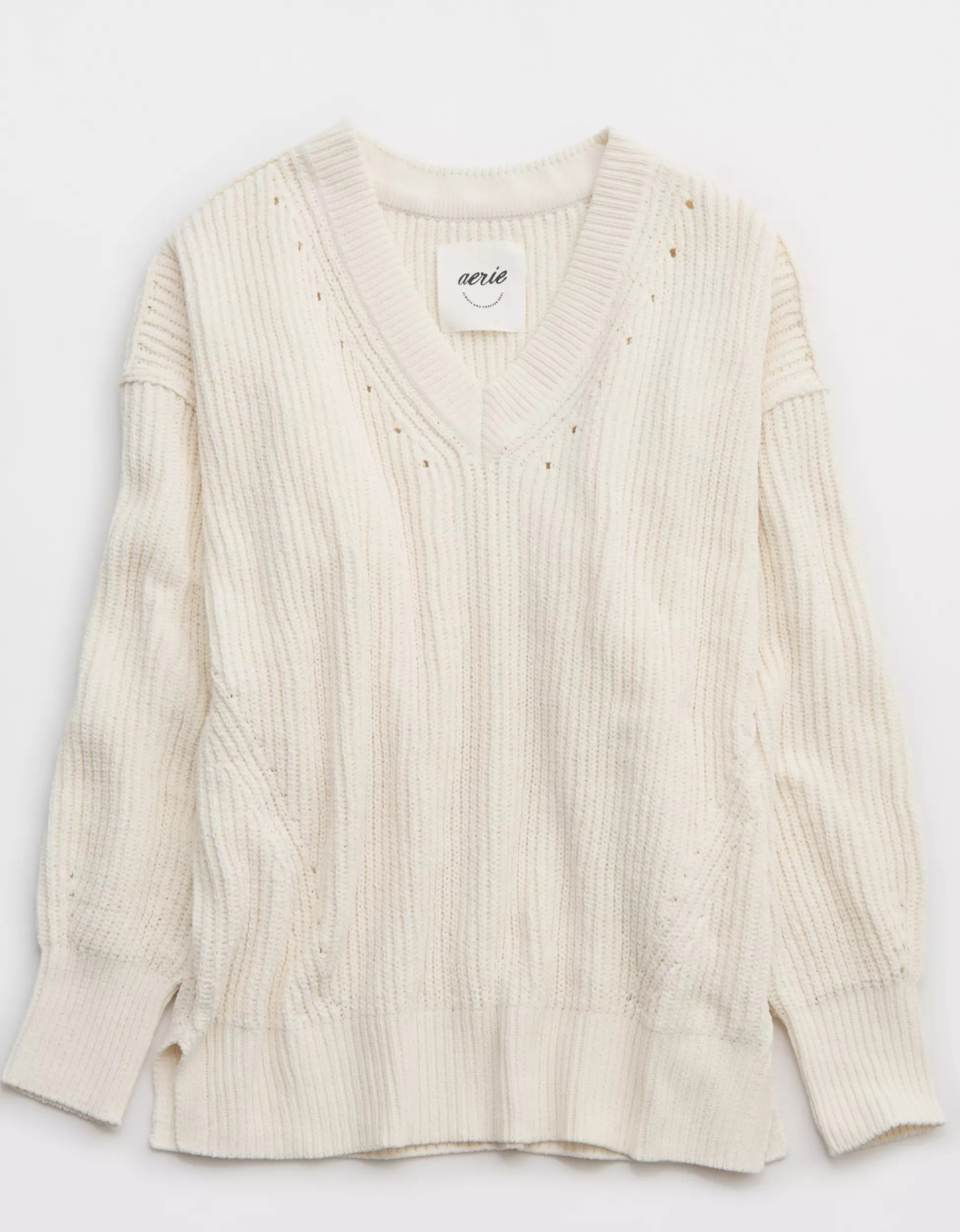 Aerie Beyond Chenille V-Neck Sweater | Aerie