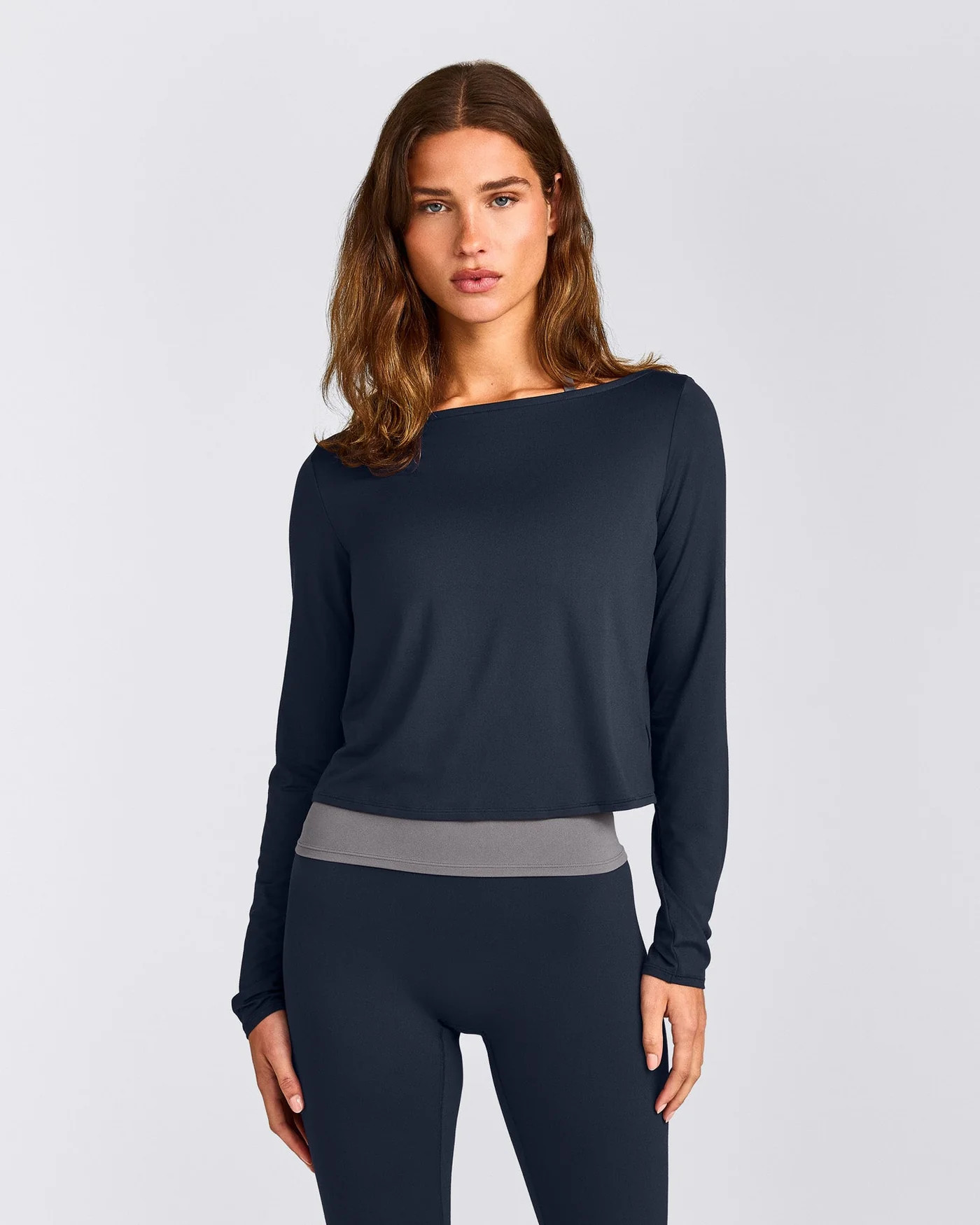 FormeSoft\u2122 Relaxed Slash Neck Long Sleeve Top 
 True Blue | Oner Active (UK / US)