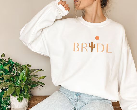 Boho Bride Sweatshirt | Bride To Be Sweater, Bridal Crewneck, Wedding Sweatshirt, Wifey, Gift for... | Etsy (US)