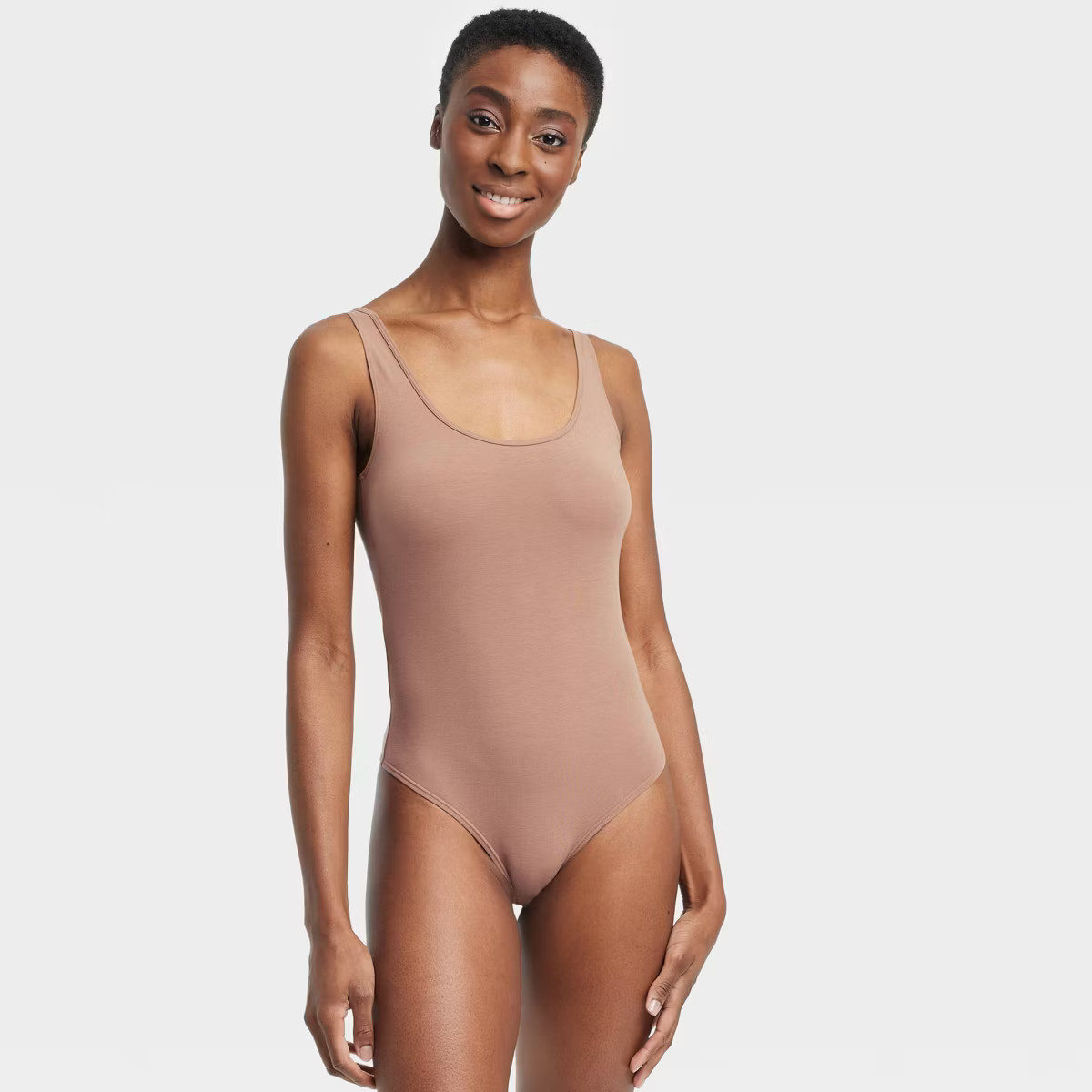 Women's Cotton Stretch Tank Bodysuit - Auden™ Gray L | Target