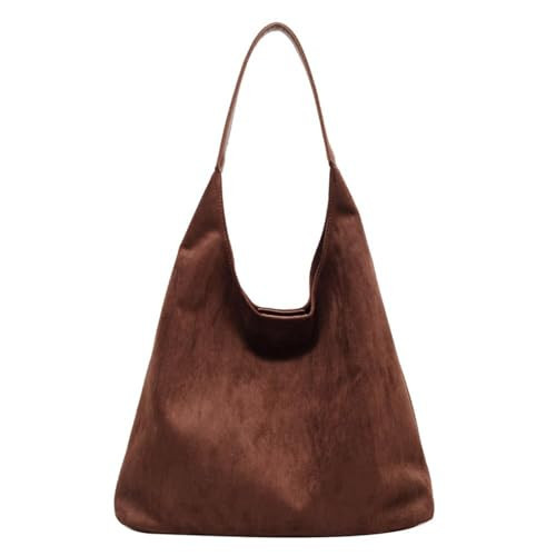 Suede Bag Suede Tote Bags for Women Work Bags, Slouchy Bag Hobo Handbag, Office Fall Suede Purse Shoulder Bag Coffee | Amazon (US)