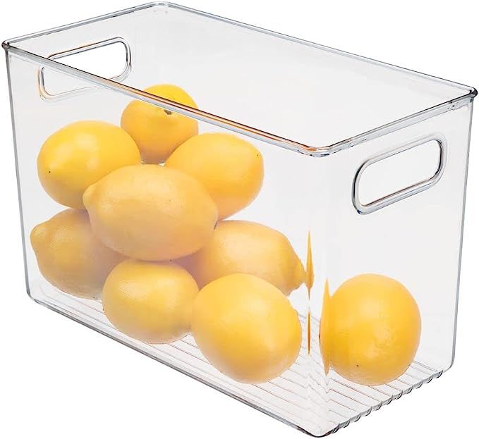 mDesign Plastic Tall Slim Food Storage Organization Container Bin w/Handles for Kitchen, Pantry, ... | Amazon (US)