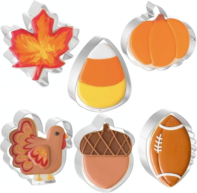 JOB JOL Fall Thanksgiving Cookie Cutters 6 PCS, 3'' to 3.6'' | Amazon (US)