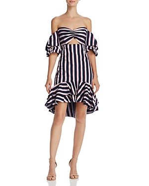 Wayf Korbin Striped Off-the-Shoulder Dress - 100% Exclusive | Bloomingdale's (US)