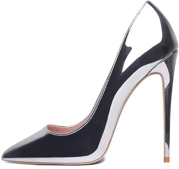 GENSHUO Women's 4.7 Inch Pumps Pointy Closed Toe Stiletto Sexy High Heels Slip on Porm Party Wedd... | Amazon (US)