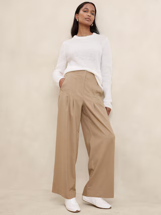 Ultra High-Rise Wide-Leg Flannel Trouser | Banana Republic Factory | Banana Republic Factory