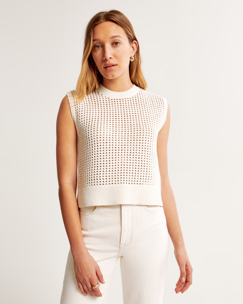 Women's Crochet-Style Shell Top | Women's Tops | Abercrombie.com | Abercrombie & Fitch (US)