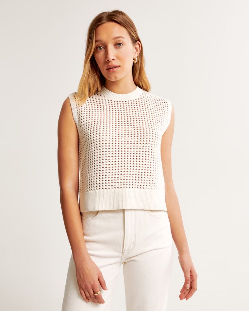 Crochet-Style Shell Top | Abercrombie & Fitch (US)