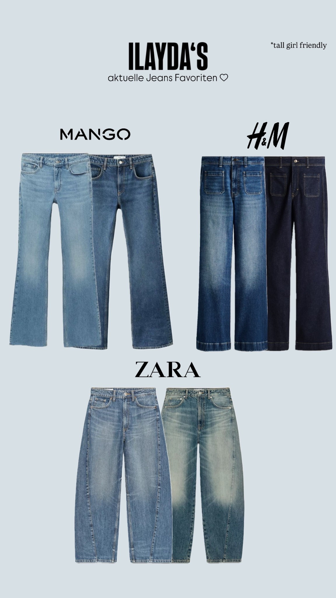 Meine Grössen: 
Zara & H&M: 34 
Mango: 32/34 