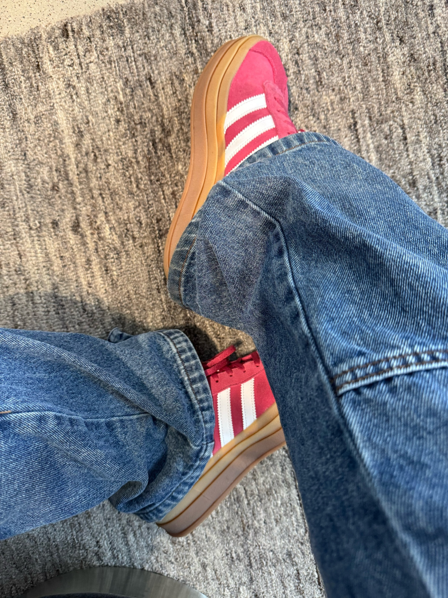 Adidas Gazelle Bold in pink. It sells out and then comes back. My favorite sneakers! 

#LTKmidsize #LTKMostLoved #LTKstyletip