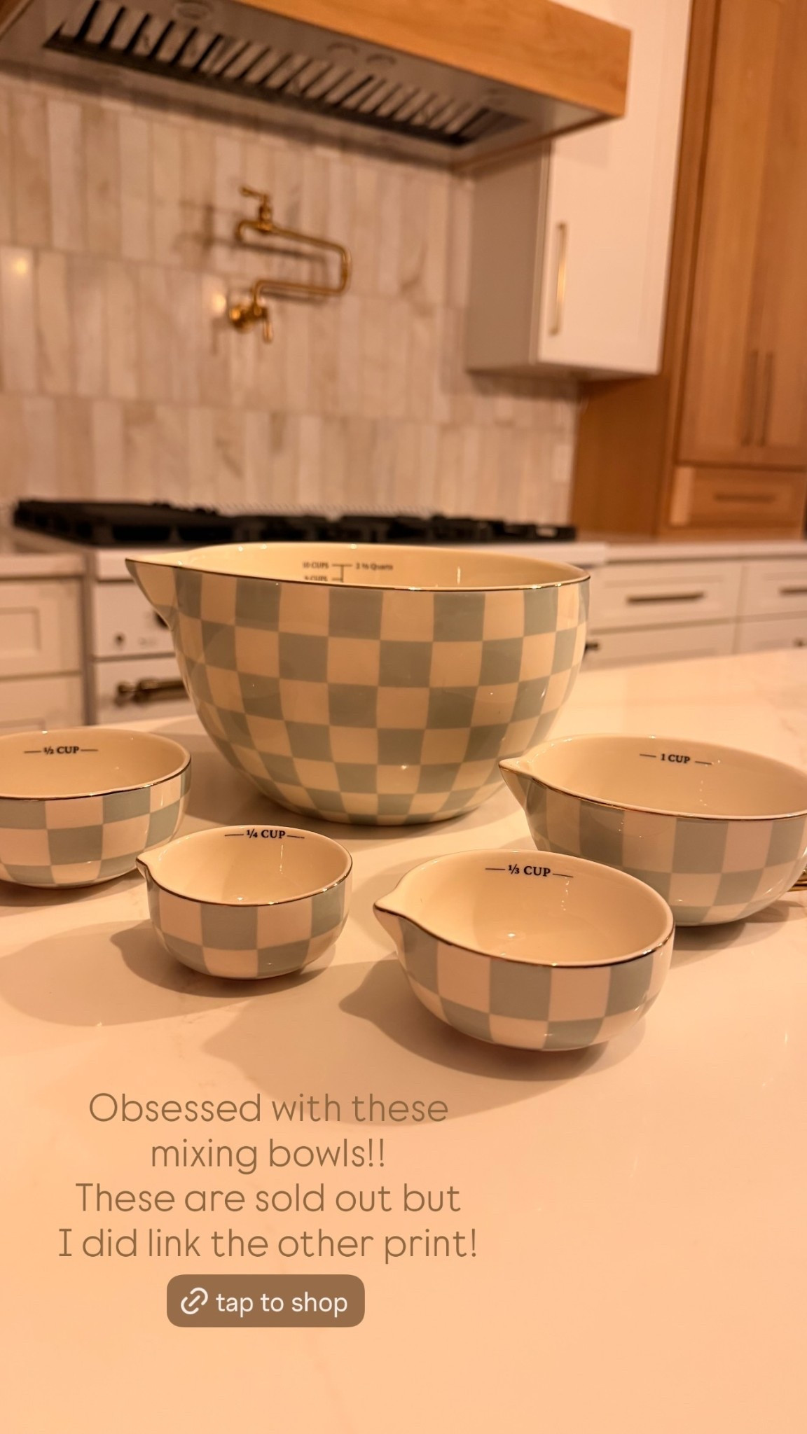 Obsessed with these 
mixing bowls!! 
These are sold out but
I did link the other print!