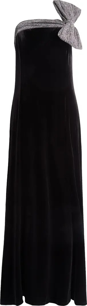 Bow Detail Strapless Velvet Gown | Nordstrom
