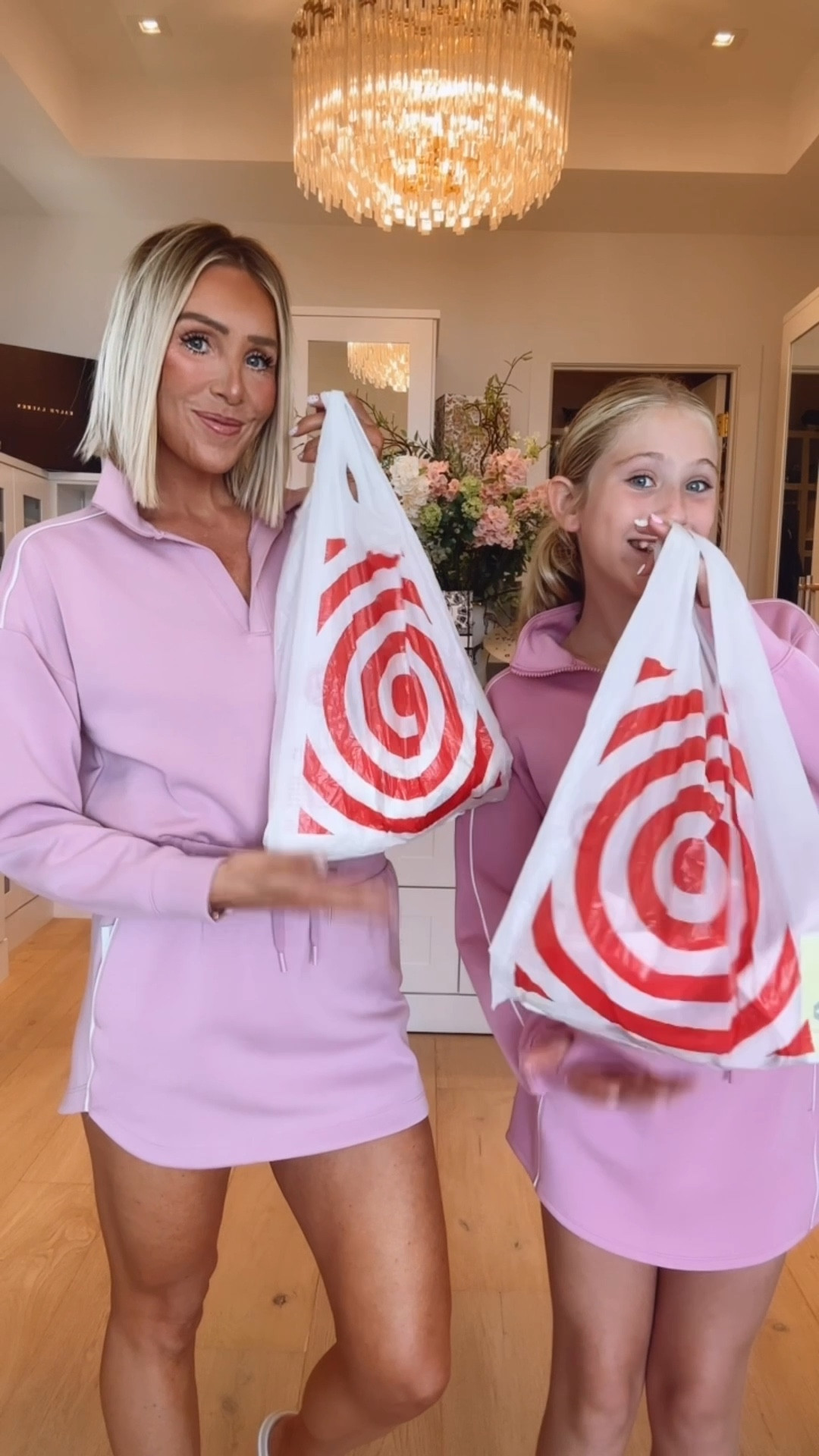 Mom and daughter target athleisure 💕💕💕 for reference I’m in smalls and Helena is in youth large. #target 