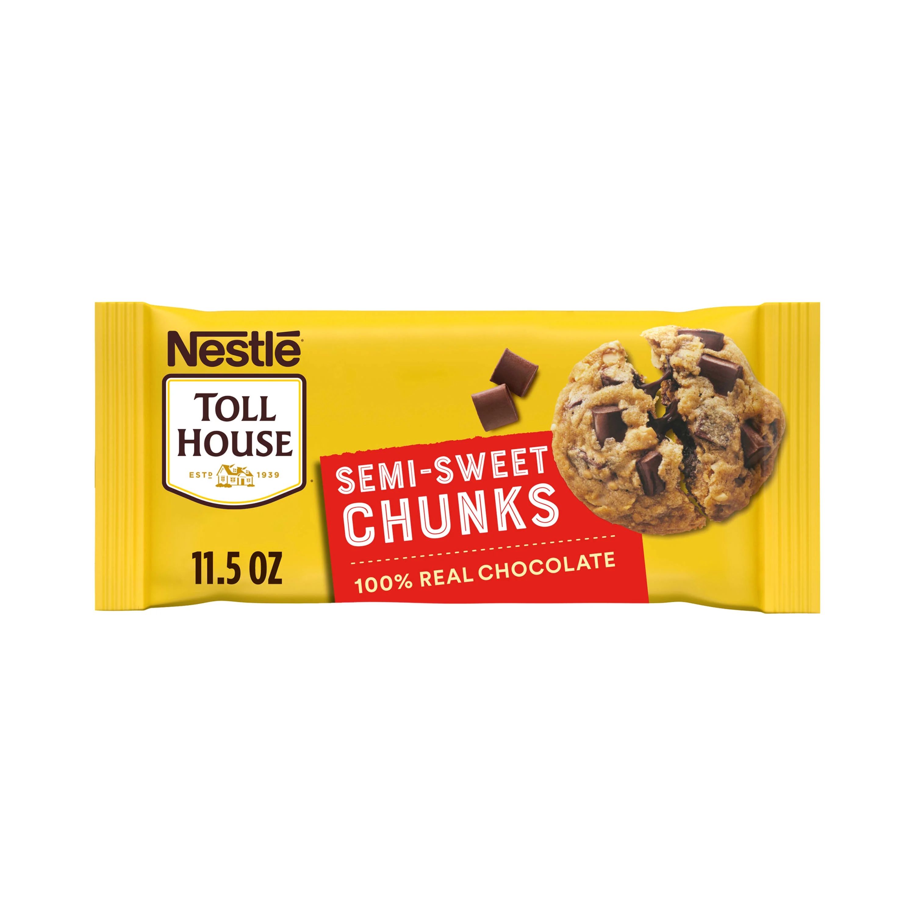 Nestle Toll House Semi Sweet Chocolate Chips, Chunks, 11.5 oz Bag | Walmart (US)