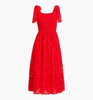 The Lace Ribbon Ellie Nap Dress - Poppy Red Floral Lace | Hill House Home