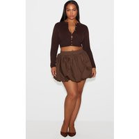 Plus Brown Puffball Mini Skirt | PrettyLittleThing US