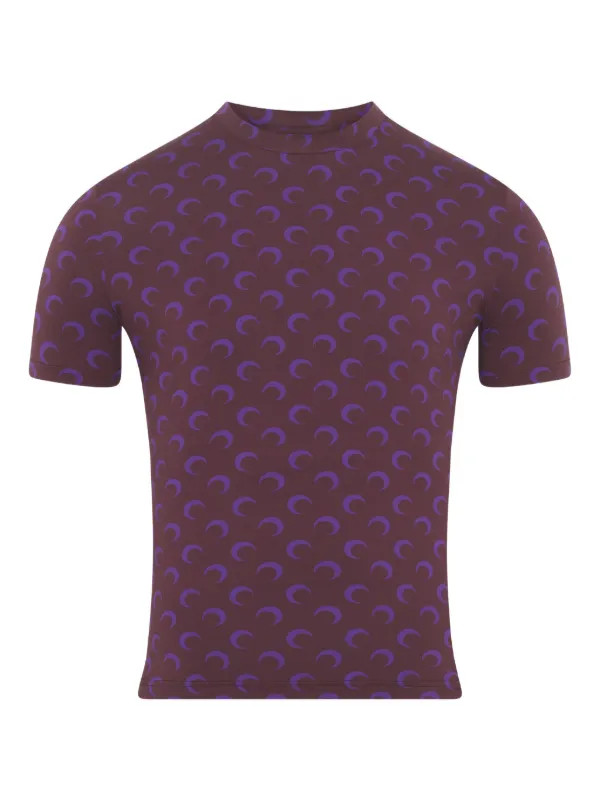 moon-print crew-neck T-shirt | Farfetch Global