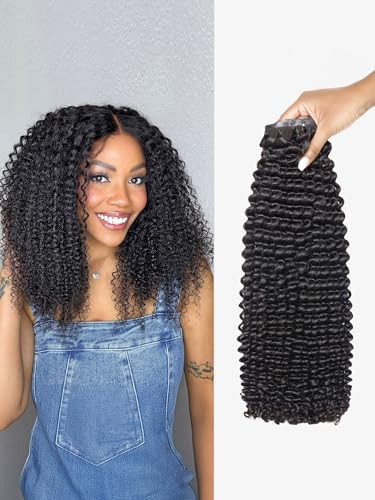 LUVME Curly Clip in Hair Extensions 24 Inch 135g 7pcs Seamless Clip ins Hair Extensions Human Hair Kinky Curly for Women | Amazon (US)