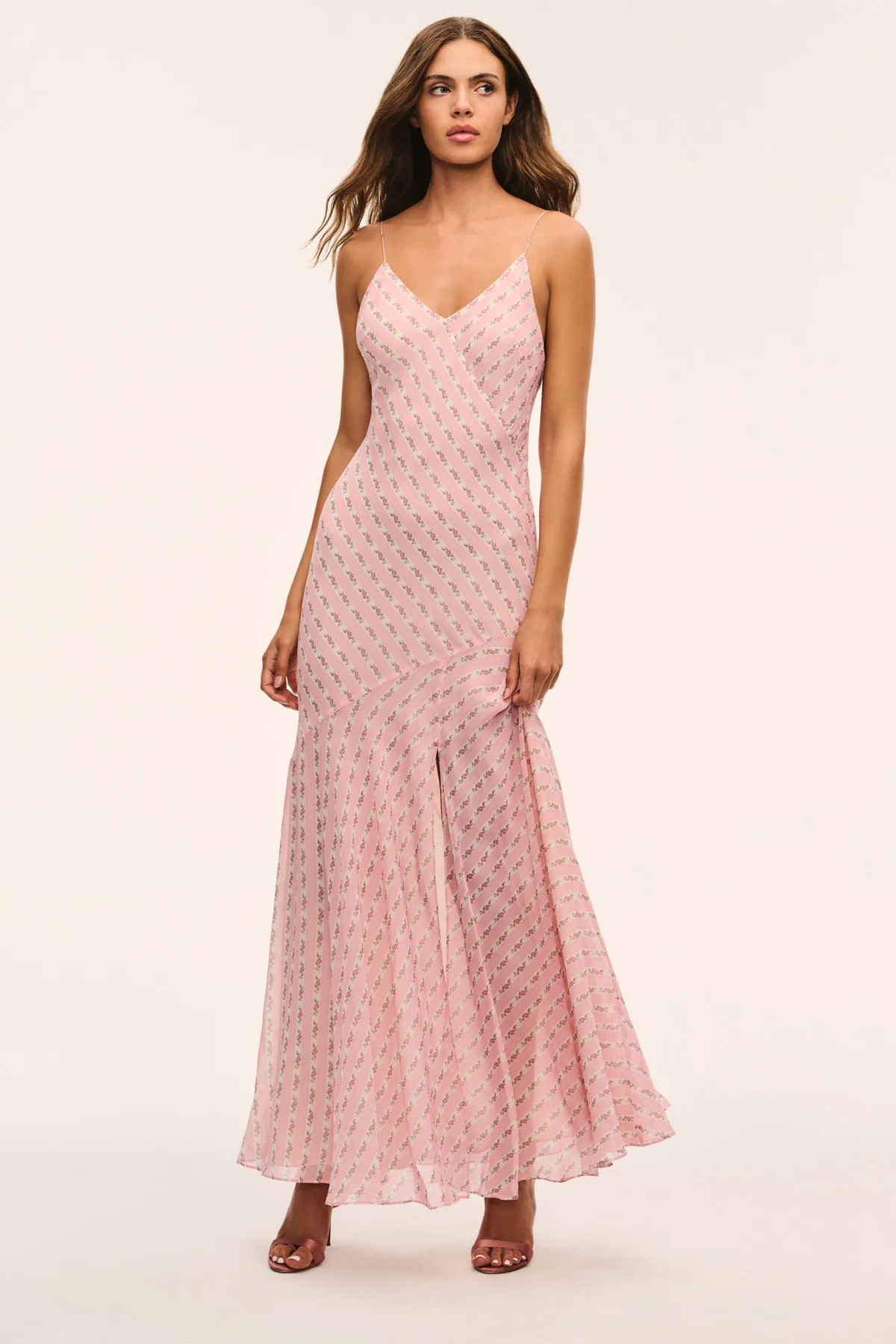 Carella Silk Floral Stripe Maxi Dress | LoveShackFancy