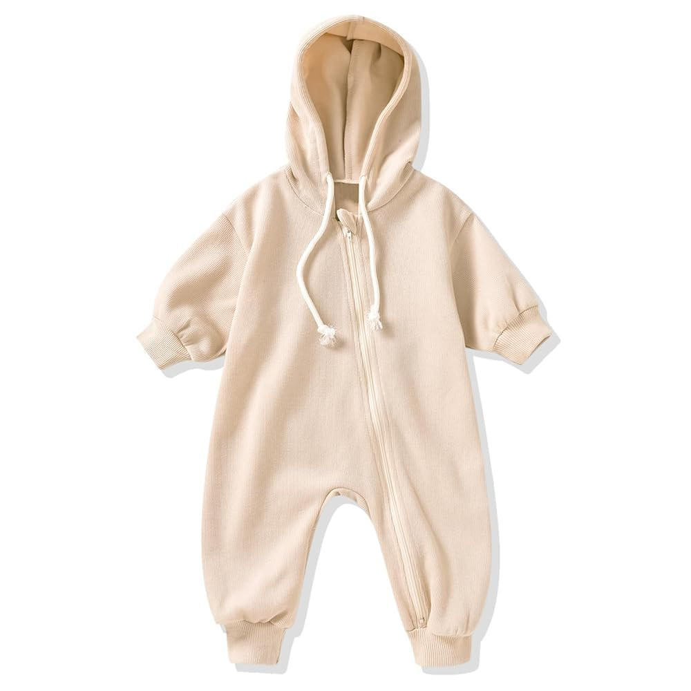 Unutiylo Unisex Baby Boys Girls Long Sleeve Infant Baby Zipper Hooded Jumpsuits Romper Loose Outf... | Amazon (US)