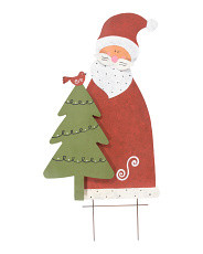 64in Santa With Christmas Tree Garden Stake | TJ Maxx