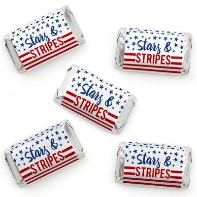 Big Dot of Happiness Stars and Stripes - Mini Candy Bar Wrapper Stickers - Memorial Day, 4th of J... | Target