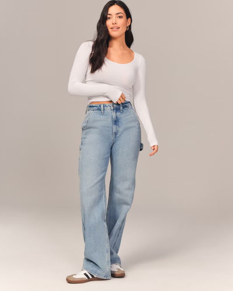 Curve Love High Rise 90s Relaxed Jean | Blue Jeans Outfit | Abercrombie Jean Outfit | Budget Fashion | Abercrombie & Fitch (US)