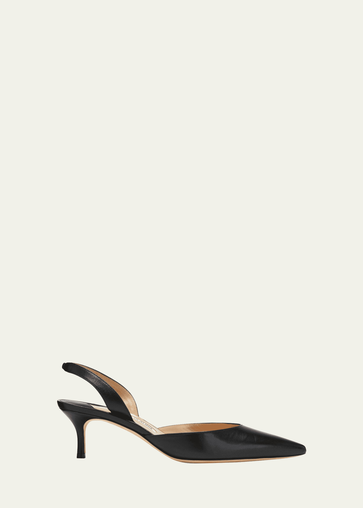 Manolo Blahnik Carolyne Leather Low-Heel Slingback Pump | Bergdorf Goodman