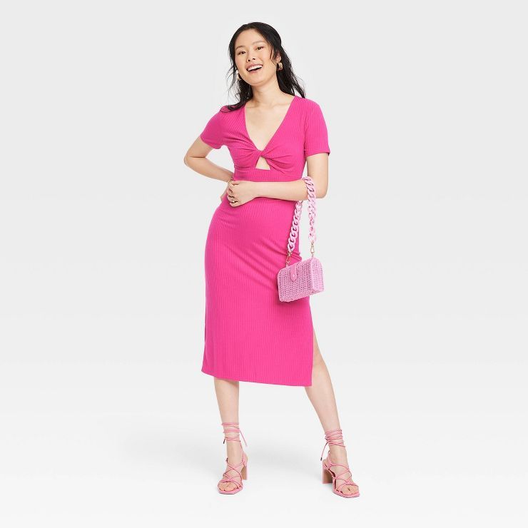 Women's Short Sleeve Cut Out Knit Dress - A New Day™ | Target
