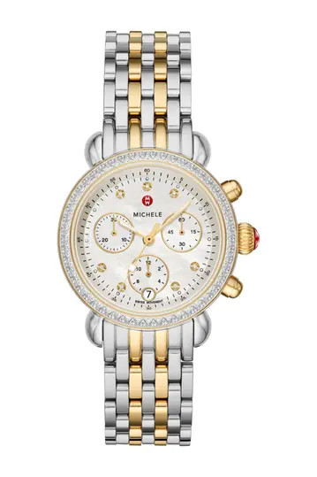 MicheleWomen's Diamond Accent Two-Tone CSX36 Watch, 36mm - 0.62ctw | Nordstrom Rack