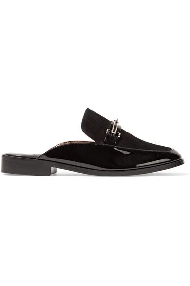 Melanie suede and patent-leather slippers | NET-A-PORTER (US)