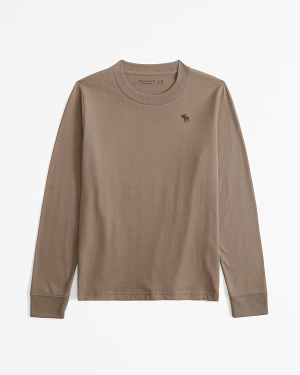 boys essential long-sleeve icon crew tee | boys tops | Abercrombie.com | Abercrombie & Fitch (US)