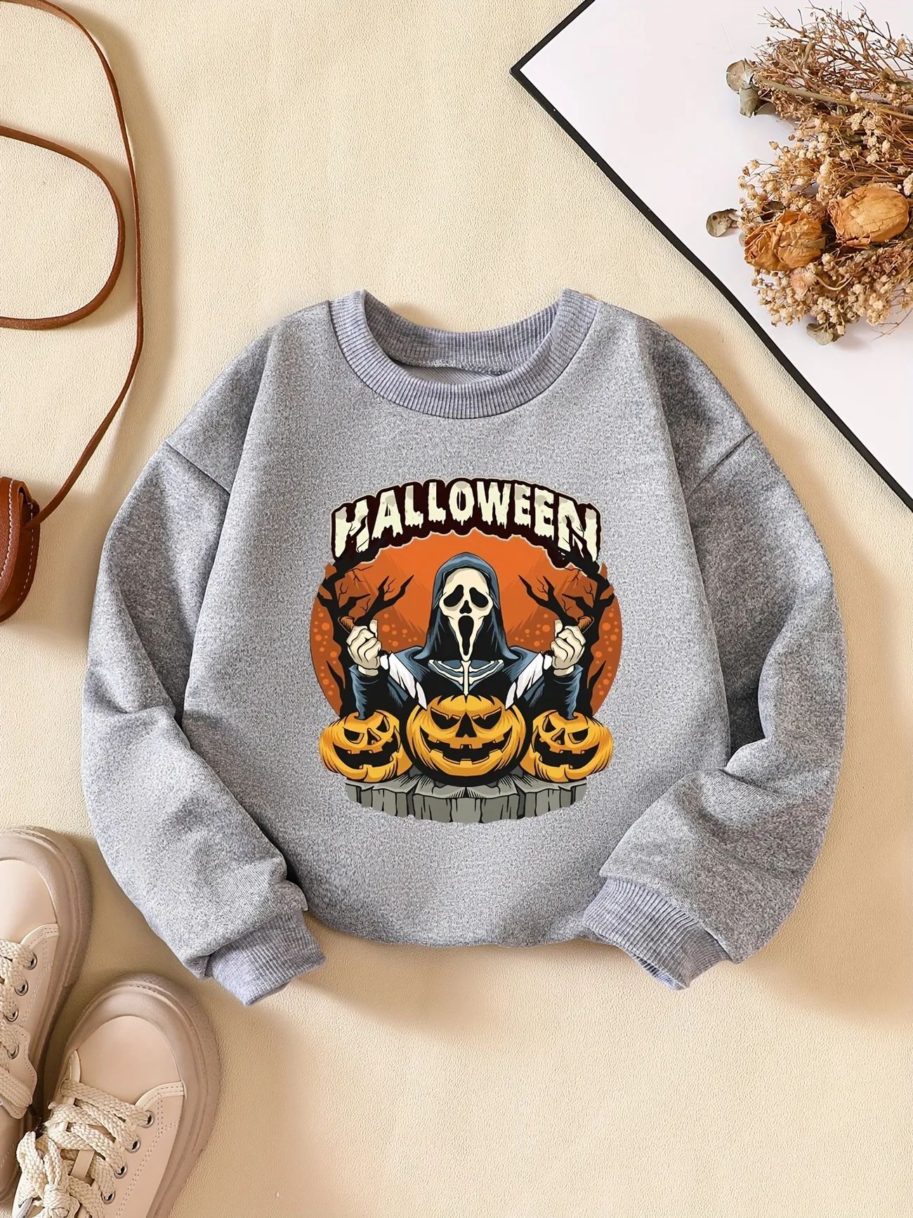 Boys Sweatshirt Crew Neck Long Sleeve Pullover Top Ghost Pumpkin Print Halloween Style Casual Kid... | Temu Affiliate Program