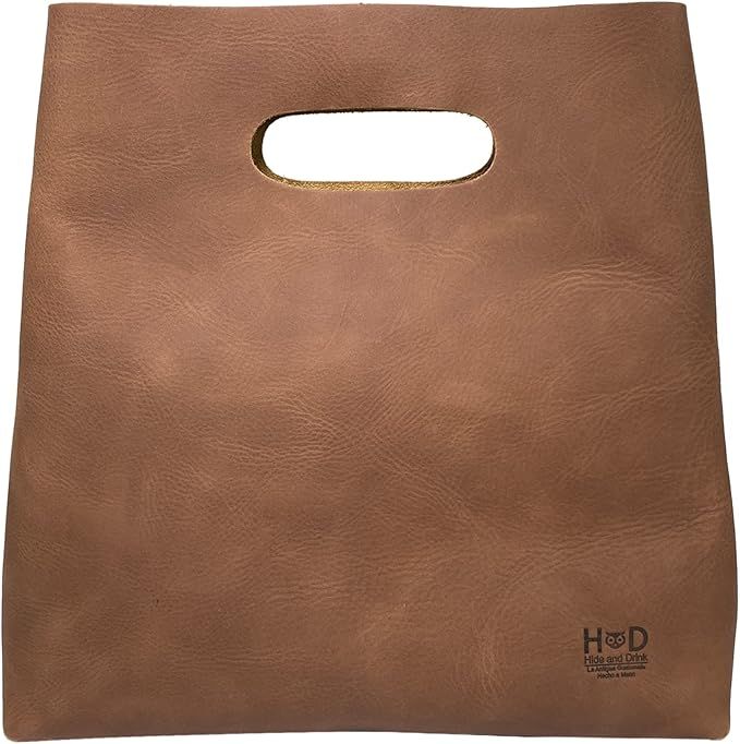 Hide & Drink, Minimalist Handbag for Women, Tote Bag, Rustic Purse, Full Grain Leather and Sheeps... | Amazon (US)