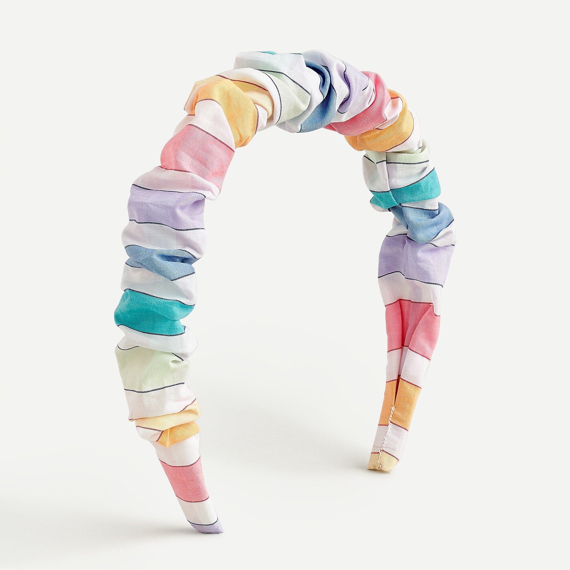 Scrunchie headband in rainbow stripe | J.Crew US