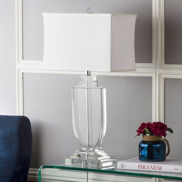Safavieh Lighting 26-inch Deirdre White Shade Crystal Urn Table Lamp | Bed Bath & Beyond
